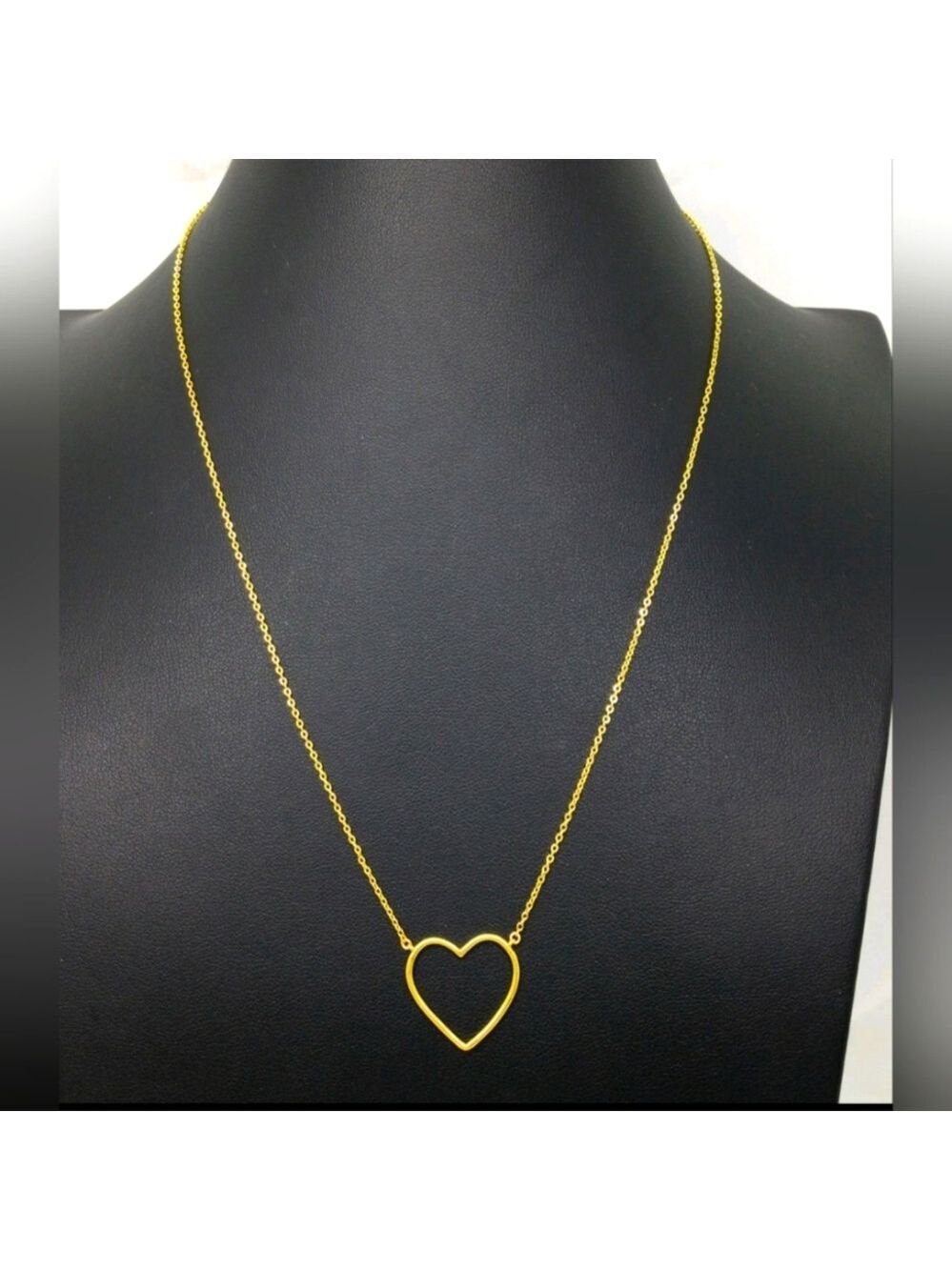 Madewell Yellow Goldtone Open Heart Necklace 18"